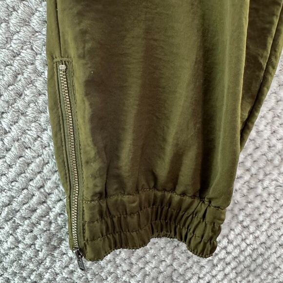 Elevenses Pants Womens 14 Green Cargo Joggers Elastic Waist Zip Ankle Pockets - Picture 5 of 16